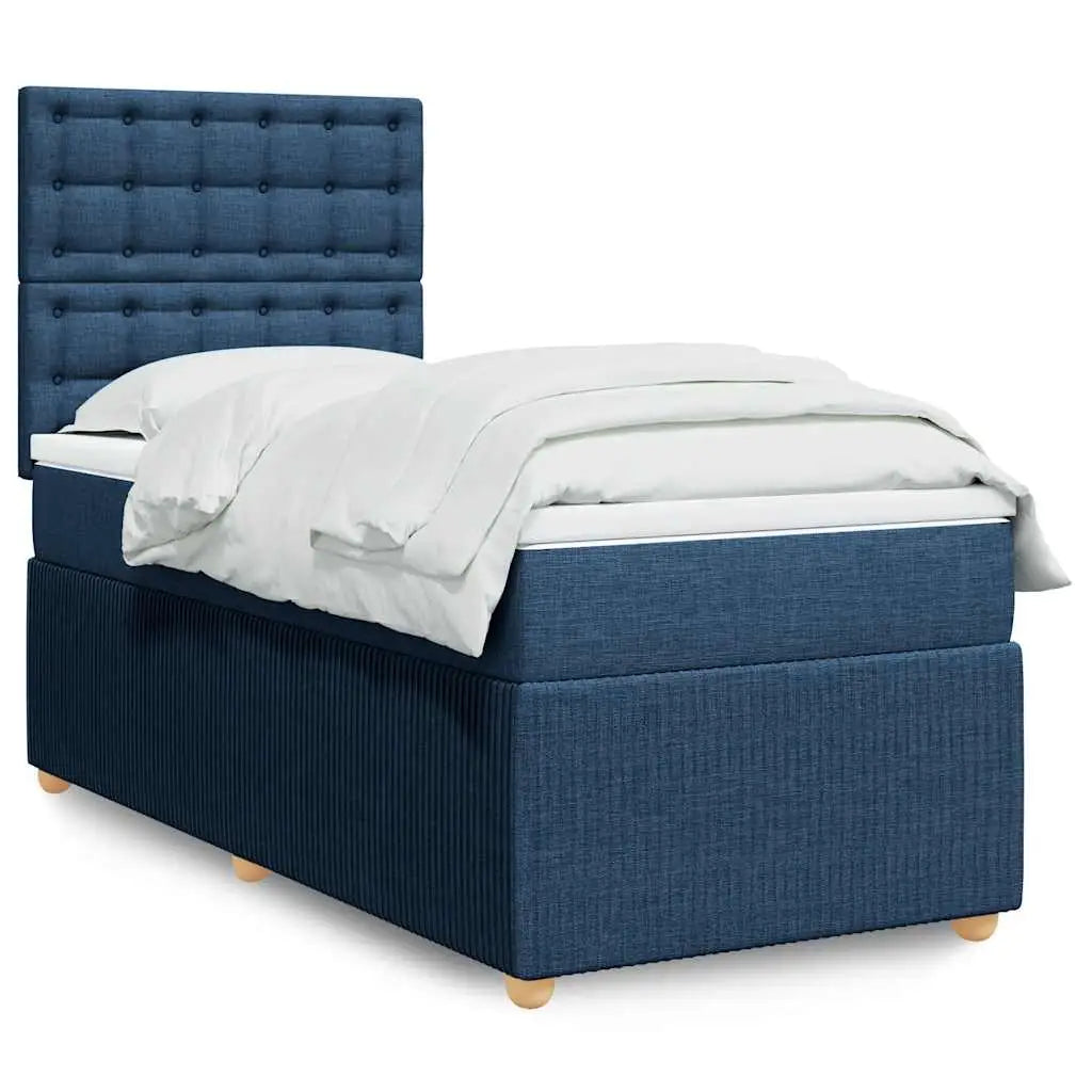 Sommier à lattes de lit avec matelas Bleu 80x200 cm Tissu - XIOS