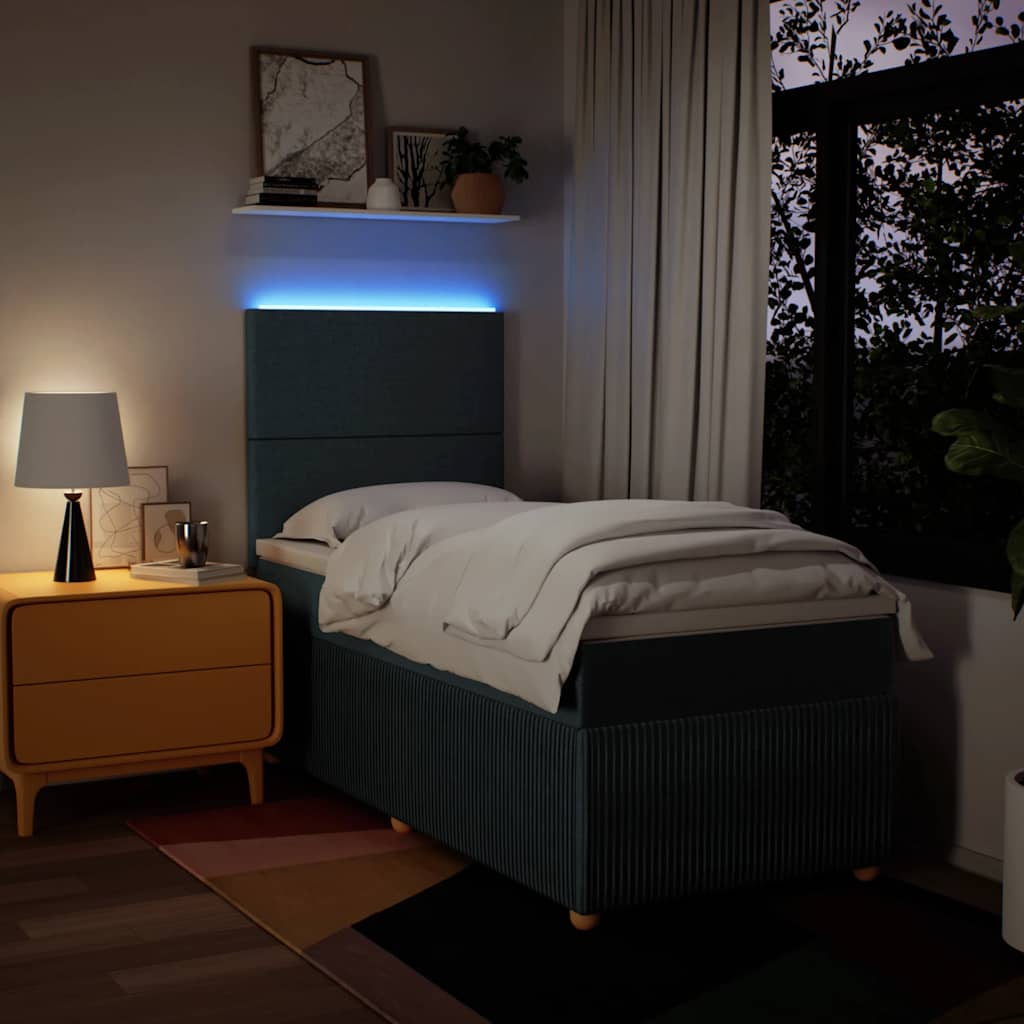 Sommier à lattes de lit avec matelas Bleu 90x190 cm Tissu - XIOS