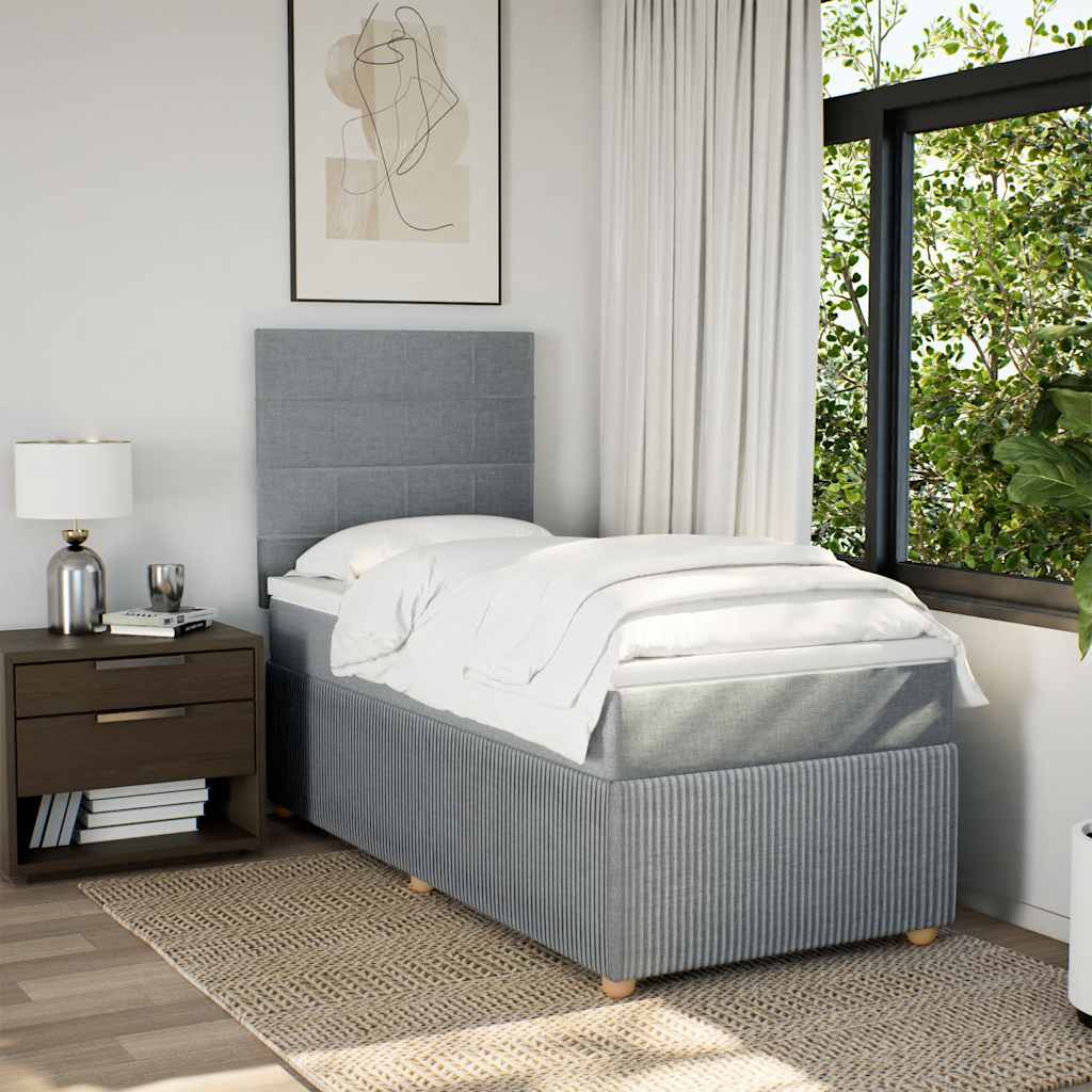 Sommier à lattes de lit avec matelas Gris clair 90x200 cm Tissu - XIOS