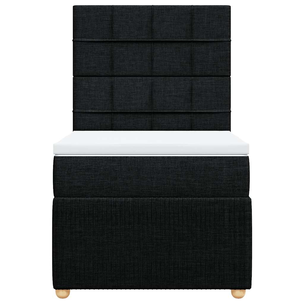 Sommier à lattes de lit avec matelas Noir 90x200 cm Tissu - XIOS