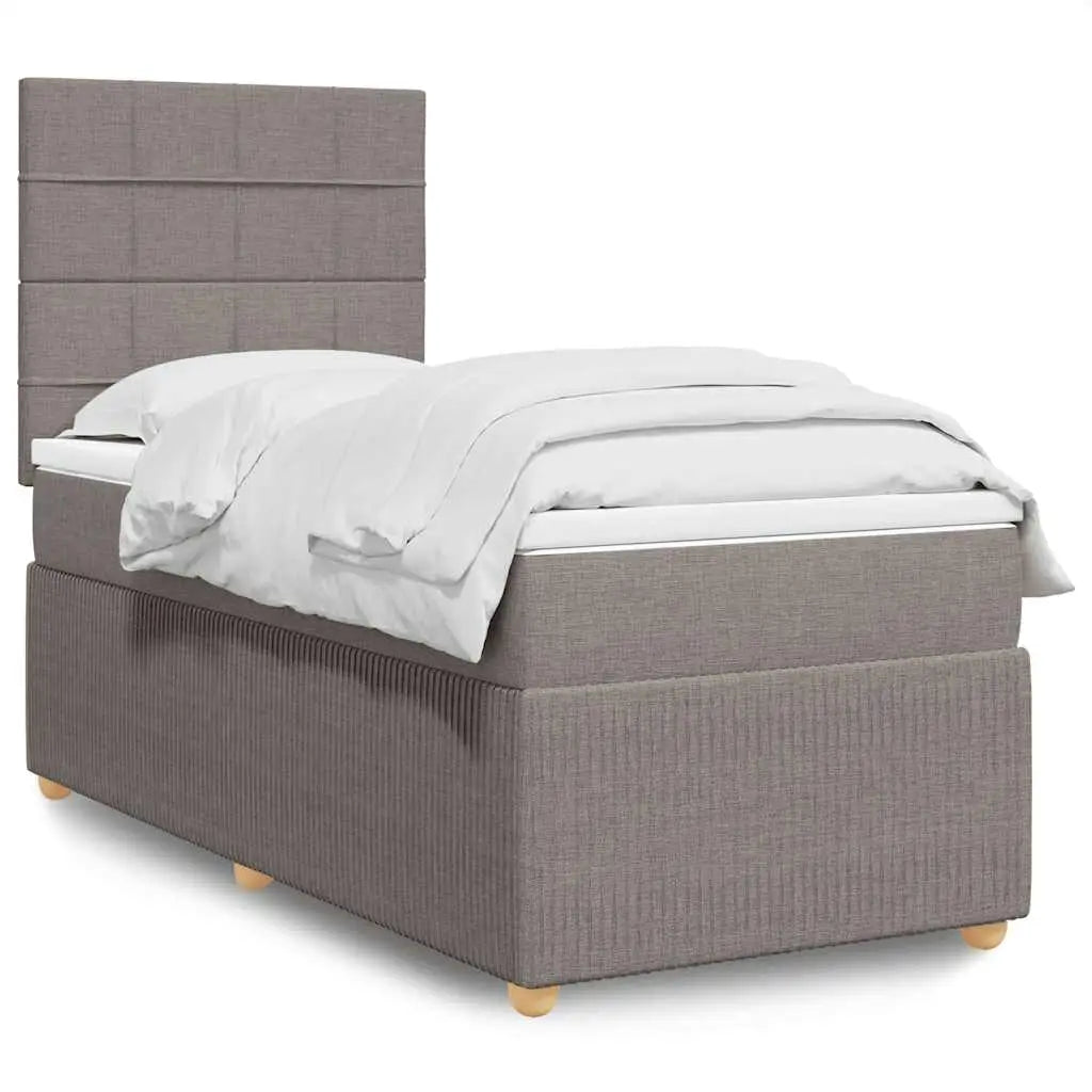 Sommier à lattes de lit avec matelas Taupe 90x200 cm Tissu - XIOS