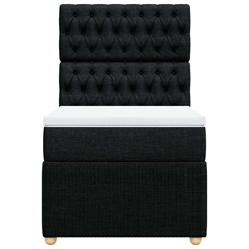 Sommier à lattes de lit avec matelas Noir 90x200 cm Tissu - XIOS