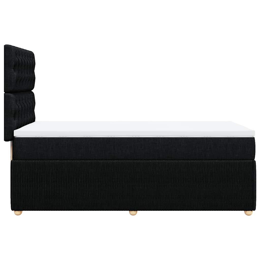 Sommier à lattes de lit avec matelas Noir 90x200 cm Tissu - XIOS