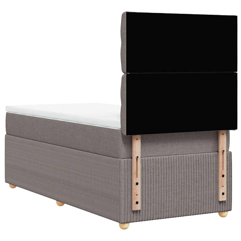 Sommier à lattes de lit avec matelas Taupe 90x200 cm Tissu - XIOS