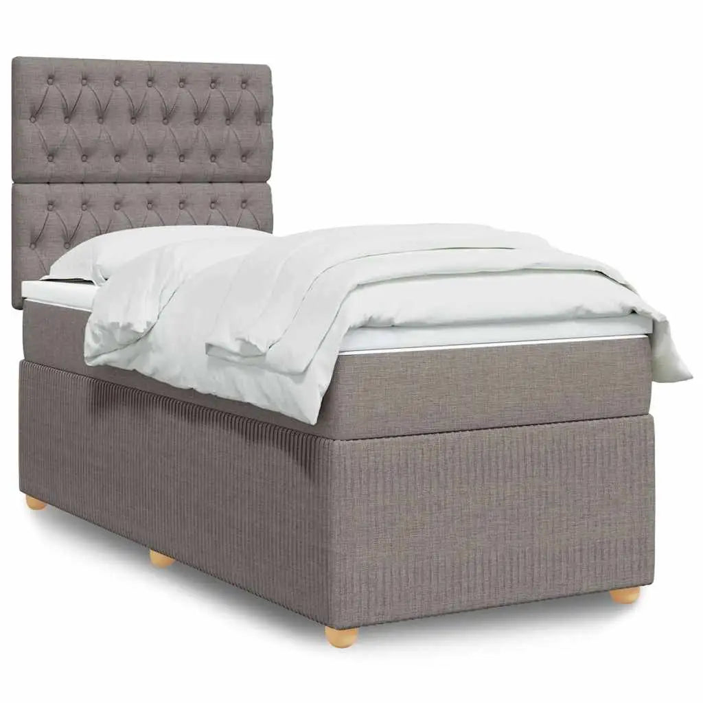 Sommier à lattes de lit avec matelas Taupe 90x200 cm Tissu - XIOS