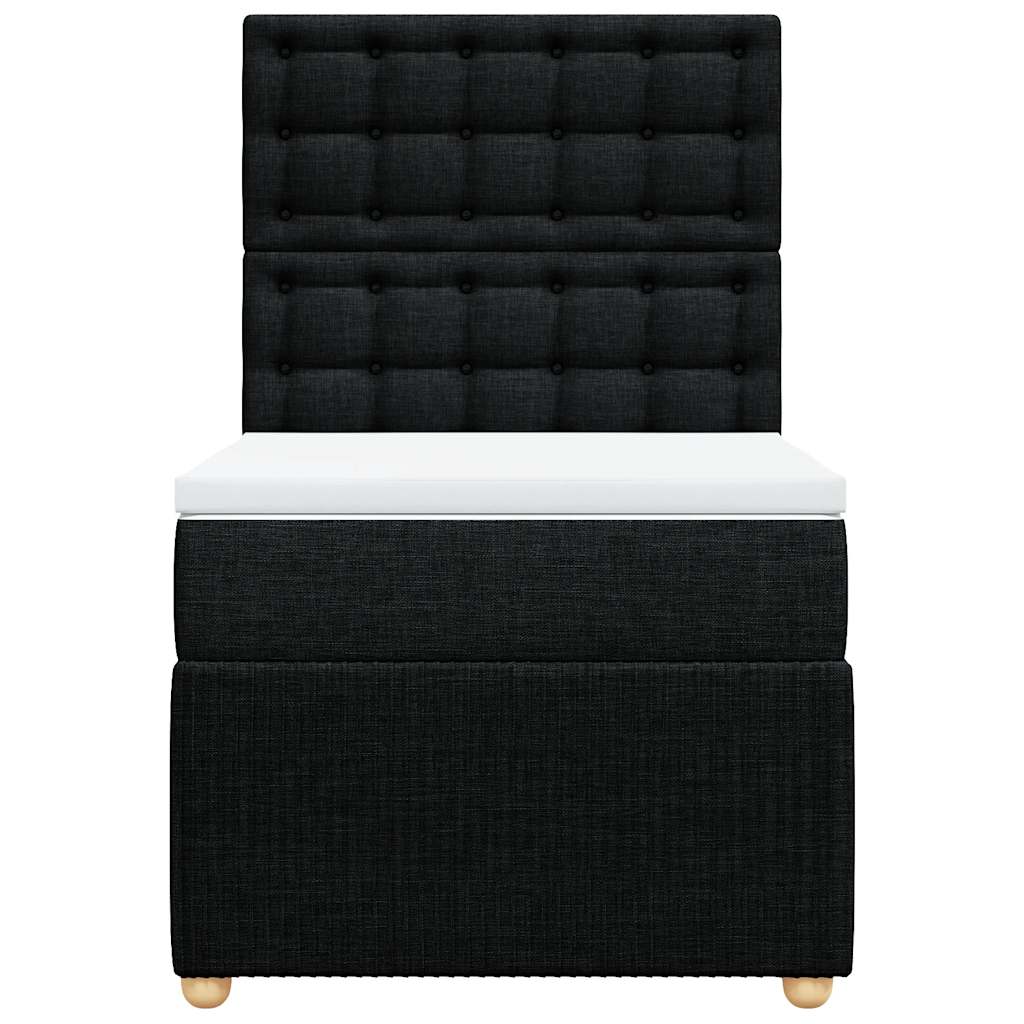 Sommier à lattes de lit avec matelas Noir 90x200 cm Tissu