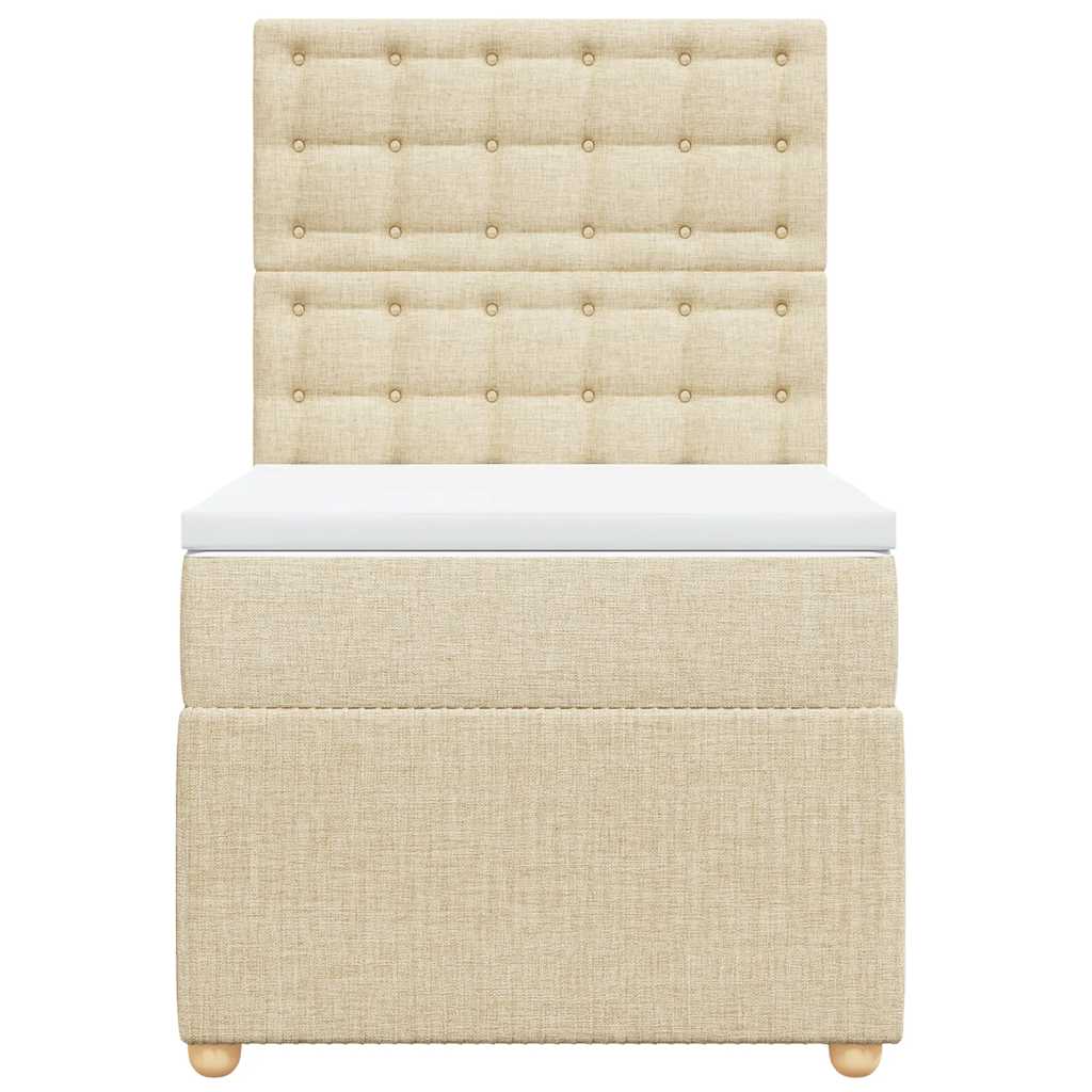 Sommier à lattes de lit avec matelas Crème 90x200 cm Tissu - XIOS