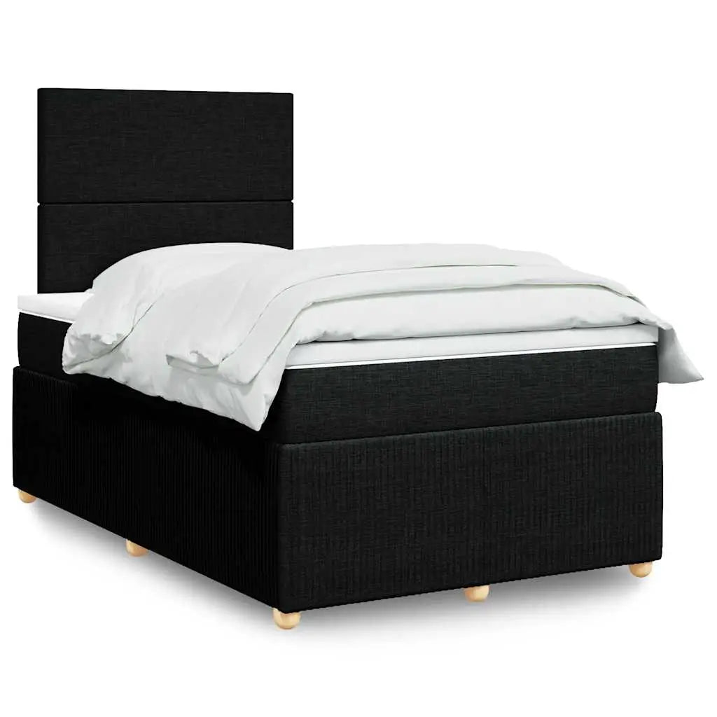 Sommier à lattes de lit avec matelas noir 120x190 cm tissu - XIOS