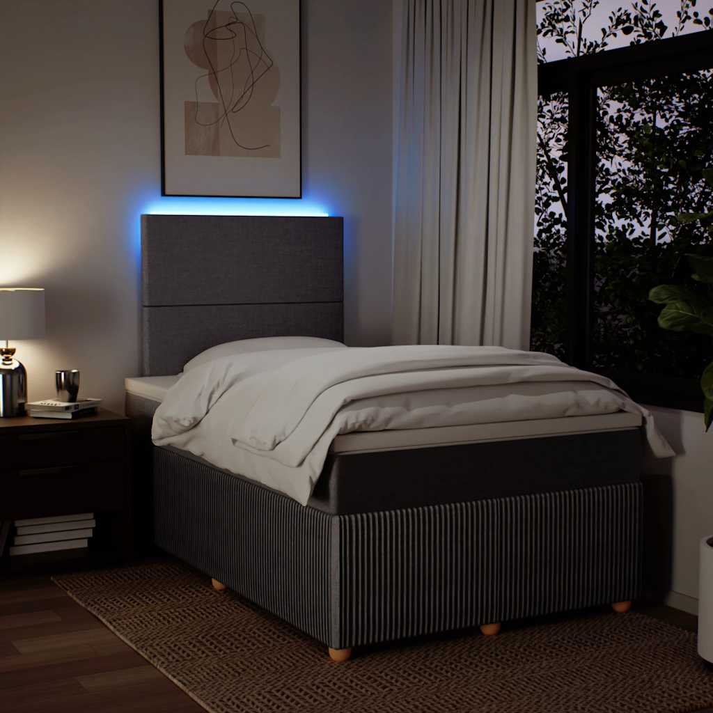 Sommier à lattes de lit avec matelas taupe 120x190 cm tissu - XIOS