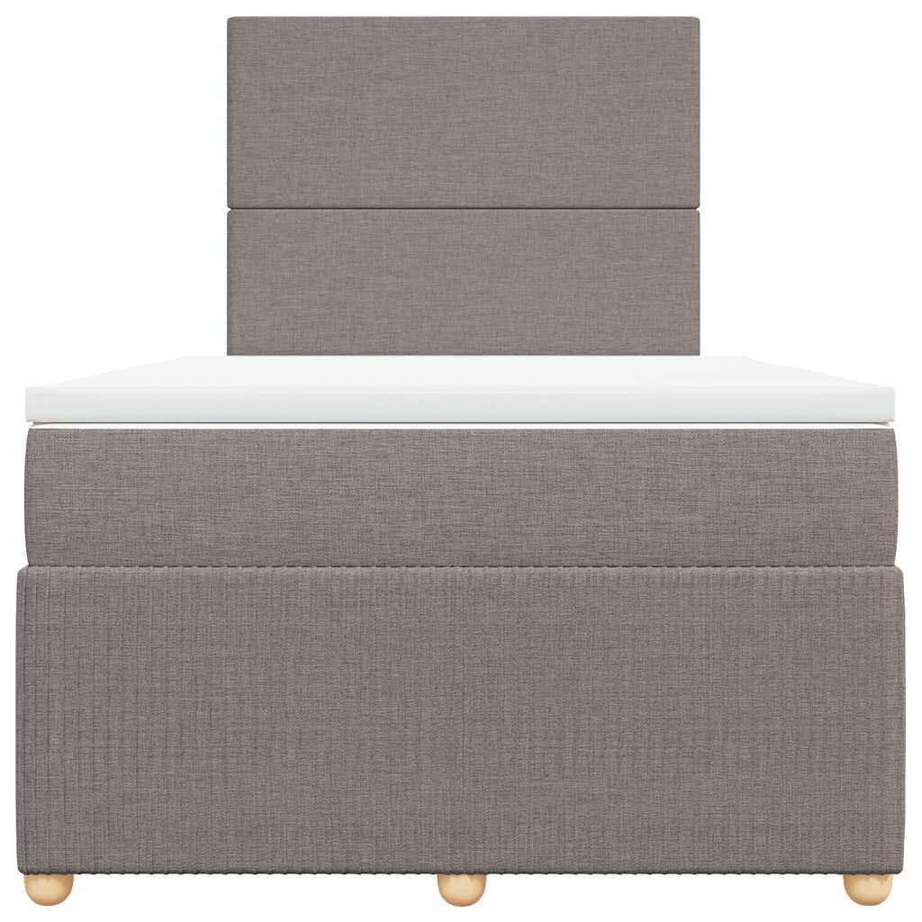 Sommier à lattes de lit avec matelas taupe 120x190 cm tissu - XIOS
