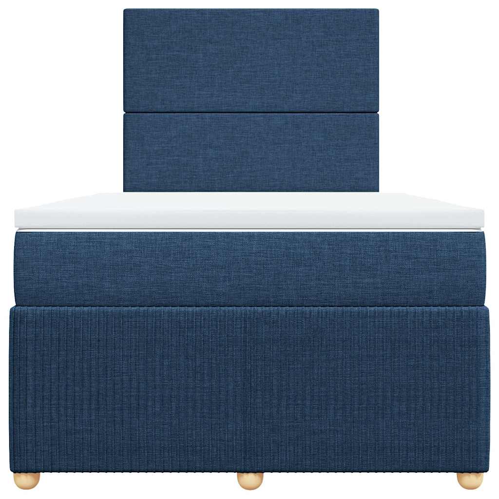 Sommier à lattes de lit avec matelas bleu 120x190 cm tissu - XIOS