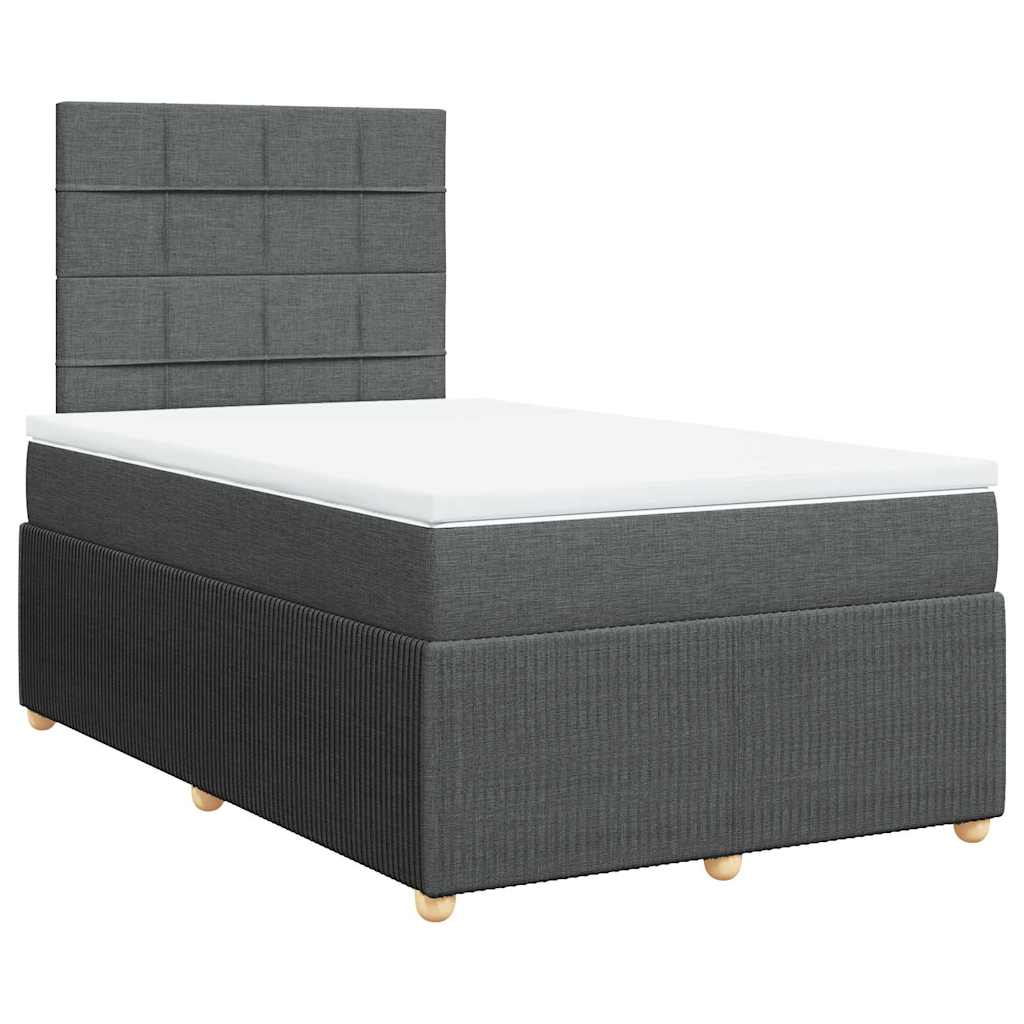 Sommier à lattes de lit avec matelas gris foncé 120x190cm tissu - XIOS