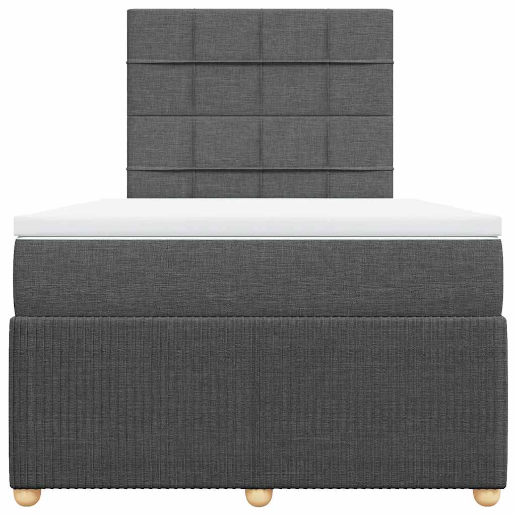 Sommier à lattes de lit avec matelas gris foncé 120x190cm tissu - XIOS
