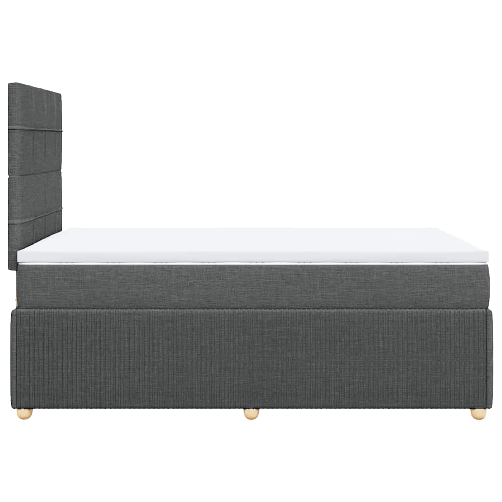 Sommier à lattes de lit avec matelas gris foncé 120x190cm tissu - XIOS