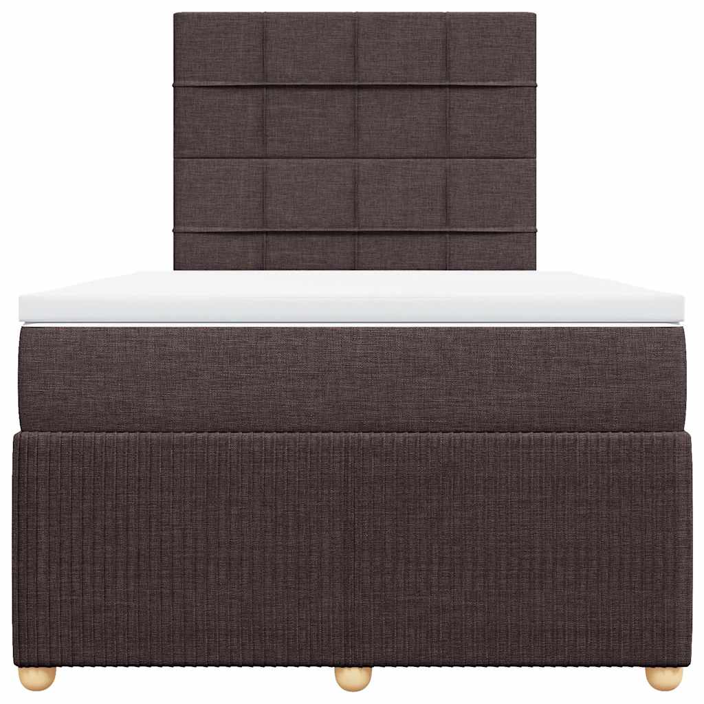Sommier à lattes de lit et matelas marron foncé 120x190cm tissu - XIOS