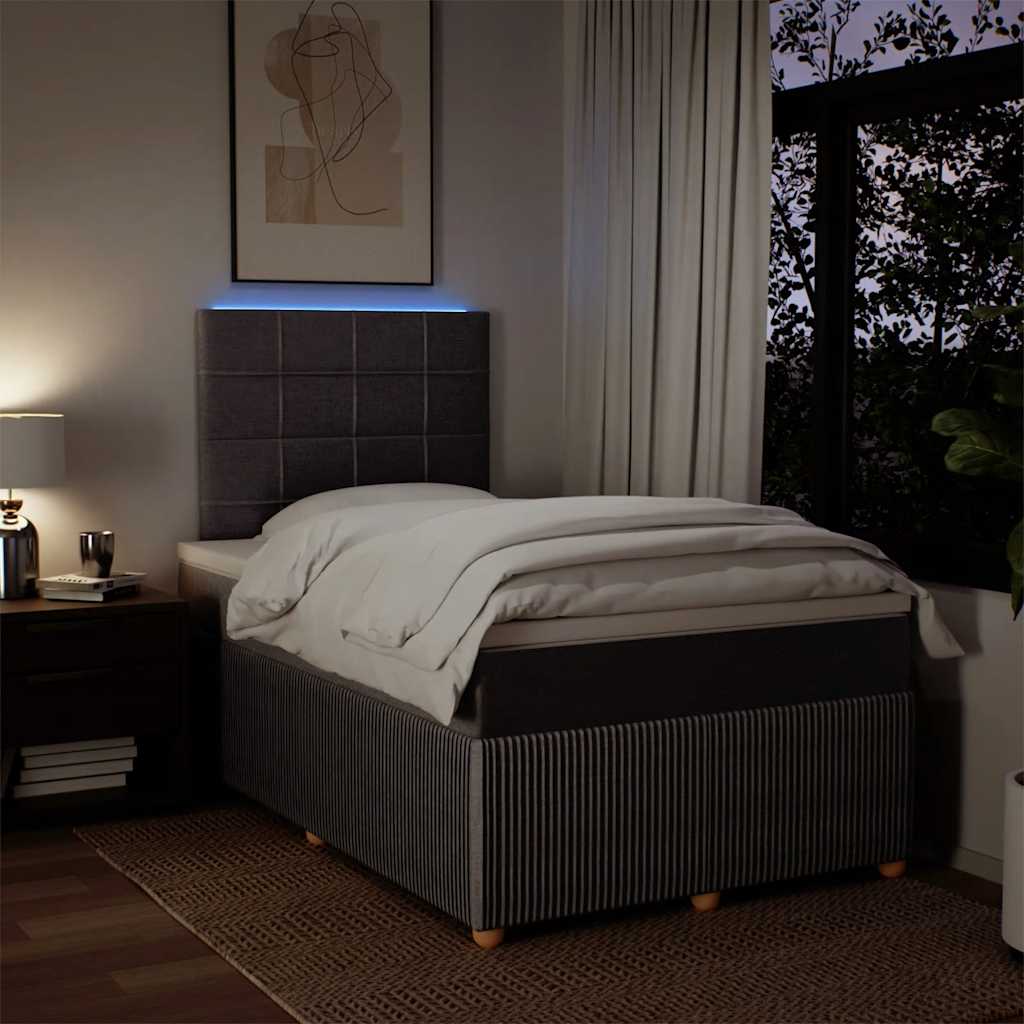 Sommier à lattes de lit avec matelas taupe 120x190 cm tissu - XIOS