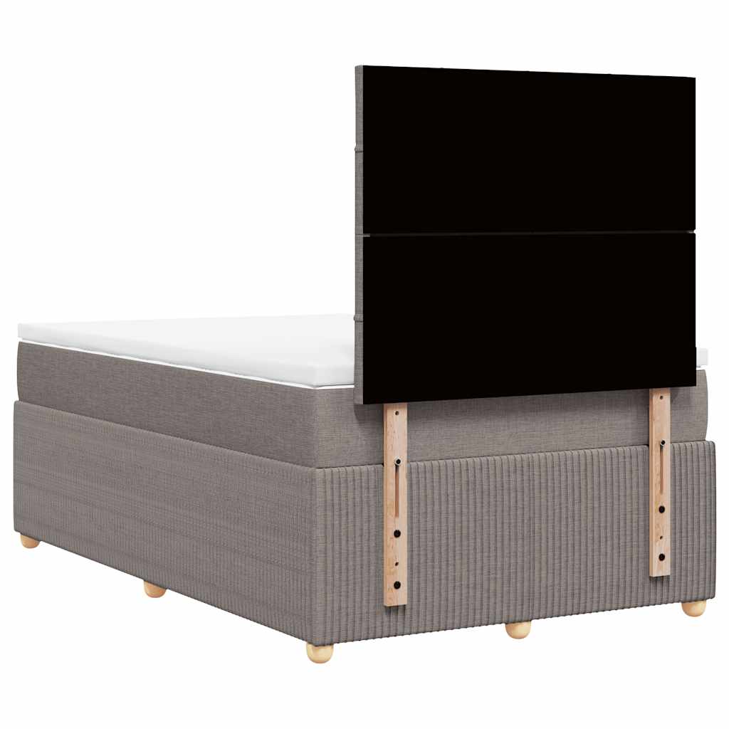 Sommier à lattes de lit avec matelas taupe 120x190 cm tissu - XIOS