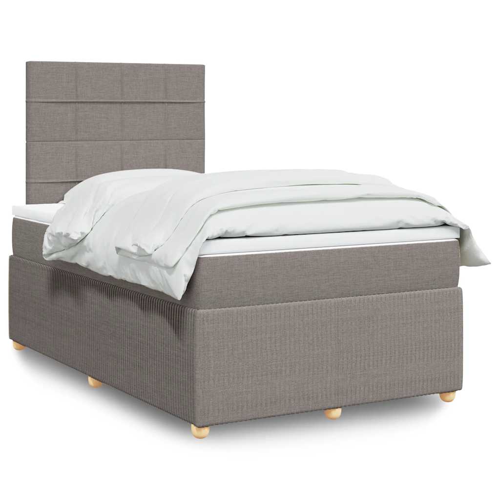 Sommier à lattes de lit avec matelas taupe 120x190 cm tissu - XIOS