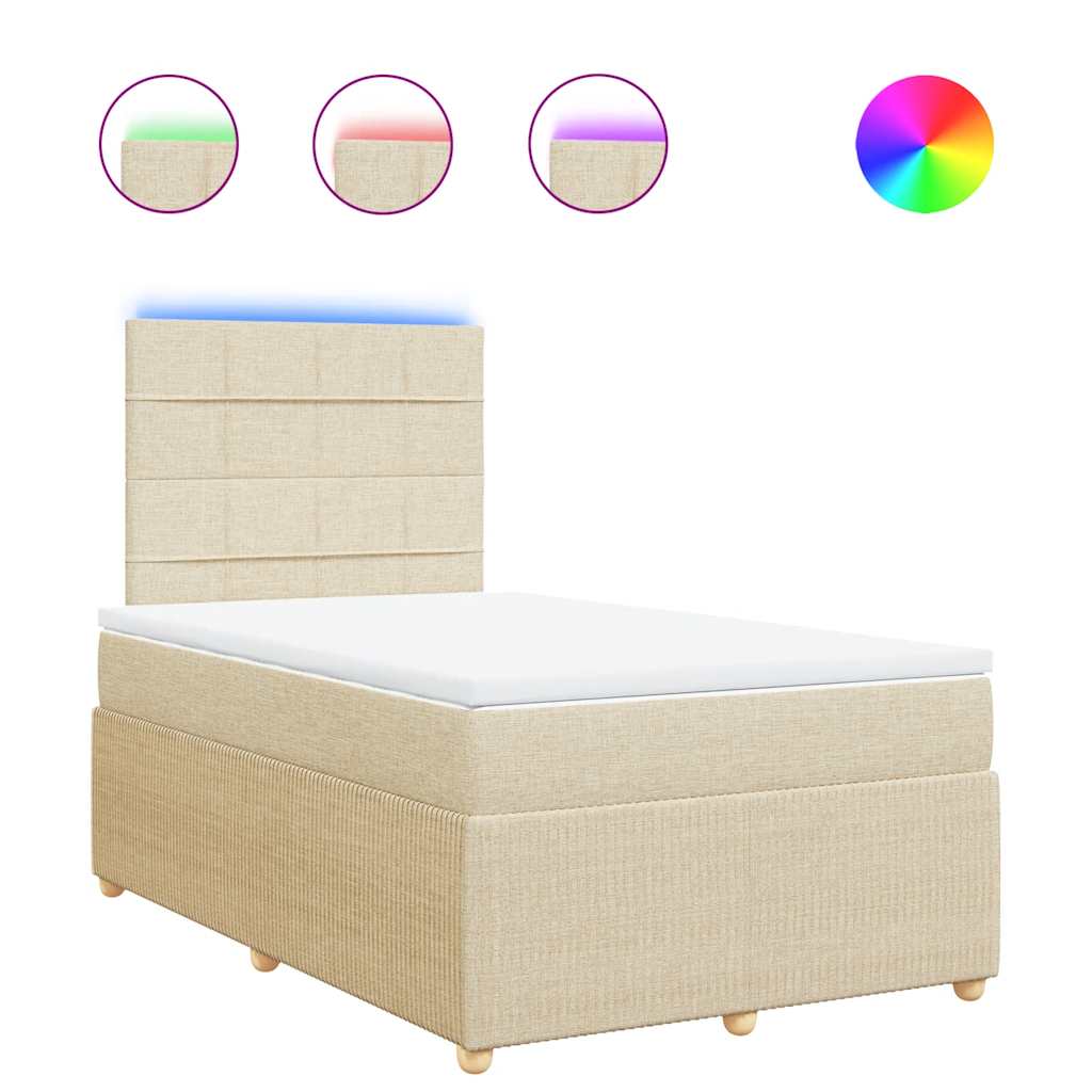 Sommier à lattes de lit avec matelas crème 120x190 cm tissu - XIOS