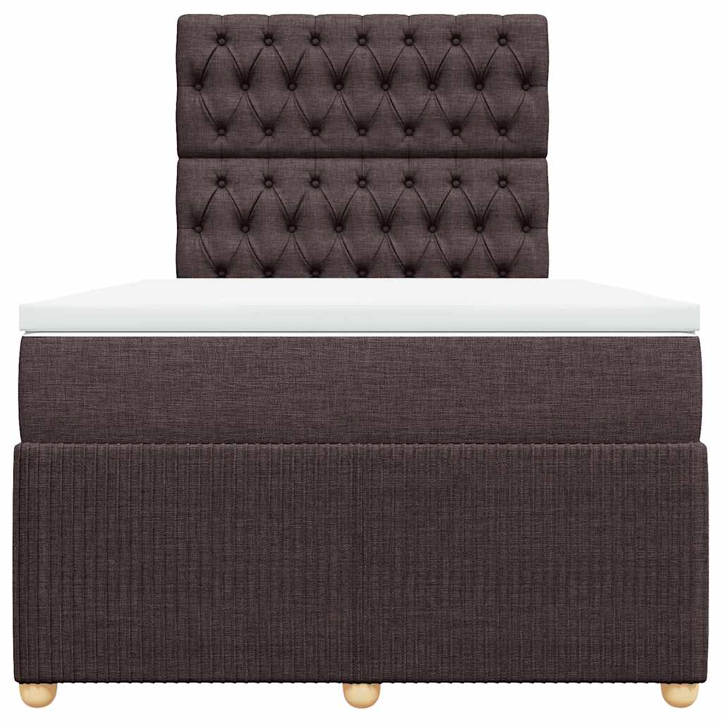 Sommier à lattes de lit et matelas marron foncé 120x190cm tissu - XIOS