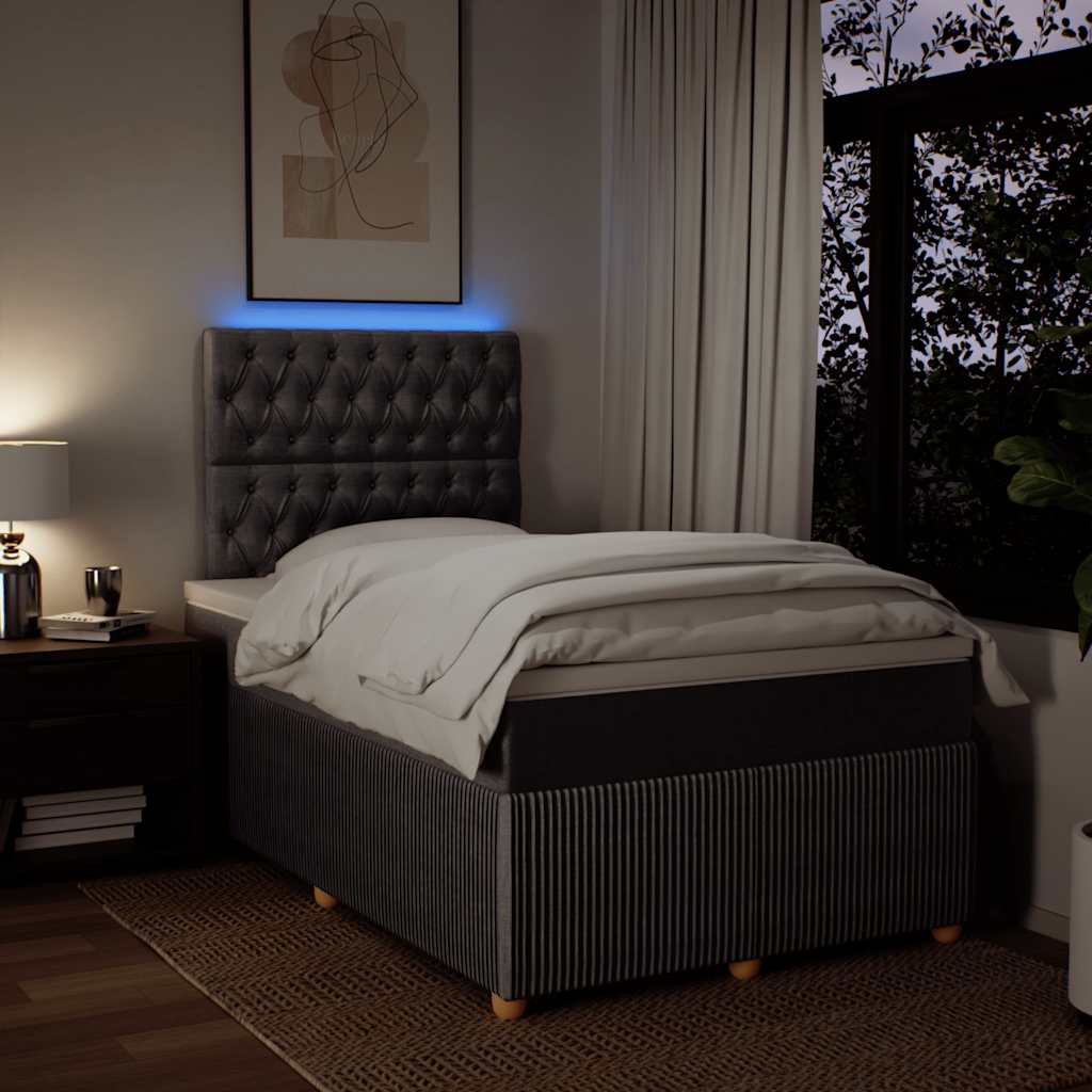 Sommier à lattes de lit avec matelas taupe 120x190 cm tissu - XIOS