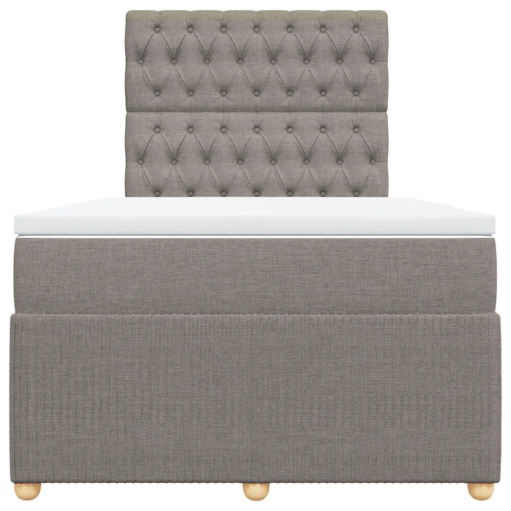 Sommier à lattes de lit avec matelas taupe 120x190 cm tissu - XIOS