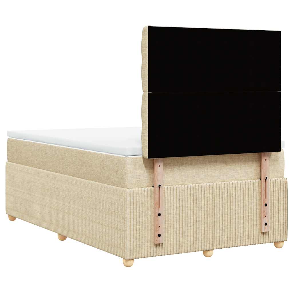 Sommier à lattes de lit avec matelas crème 120x190 cm tissu - XIOS