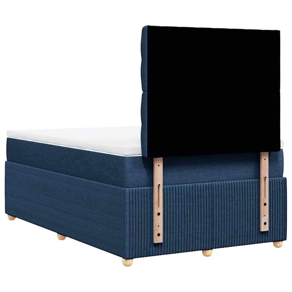 Sommier à lattes de lit avec matelas bleu 120x190 cm tissu - XIOS