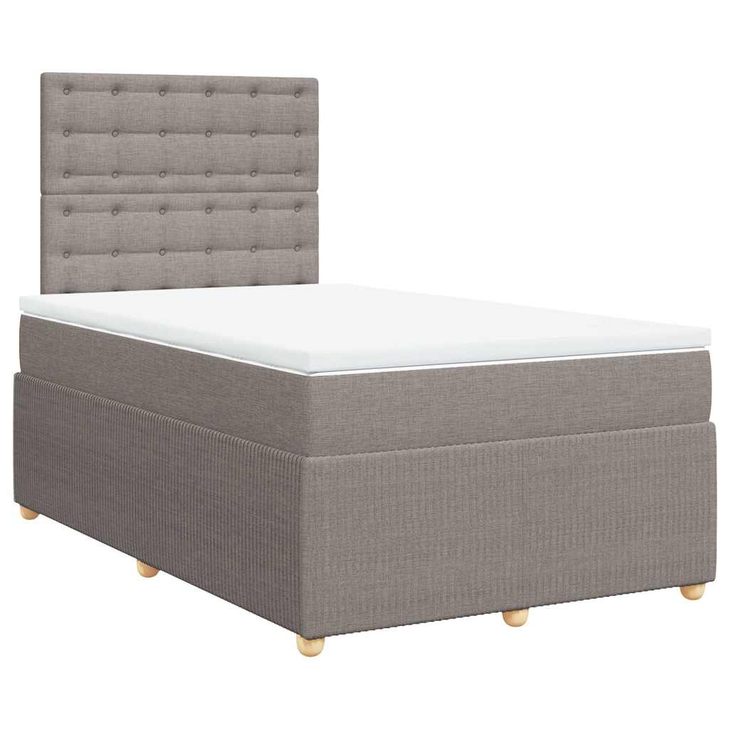 Sommier à lattes de lit avec matelas taupe 120x190 cm tissu - XIOS