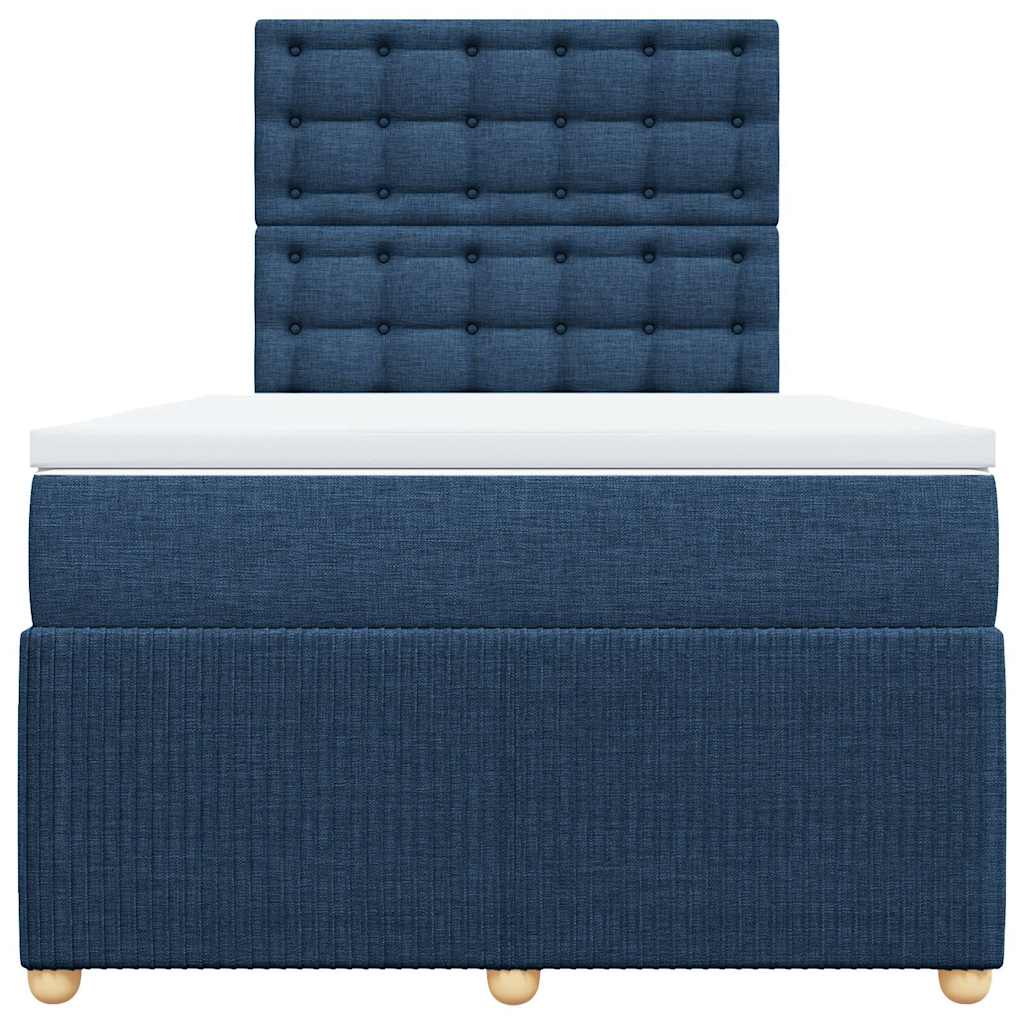 Sommier à lattes de lit avec matelas bleu 120x190 cm tissu - XIOS