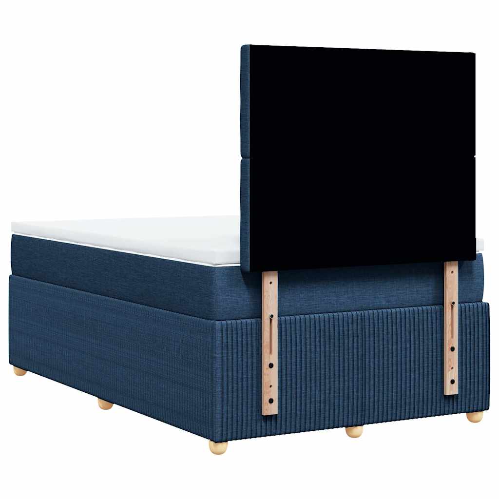 Sommier à lattes de lit avec matelas bleu 120x190 cm tissu - XIOS