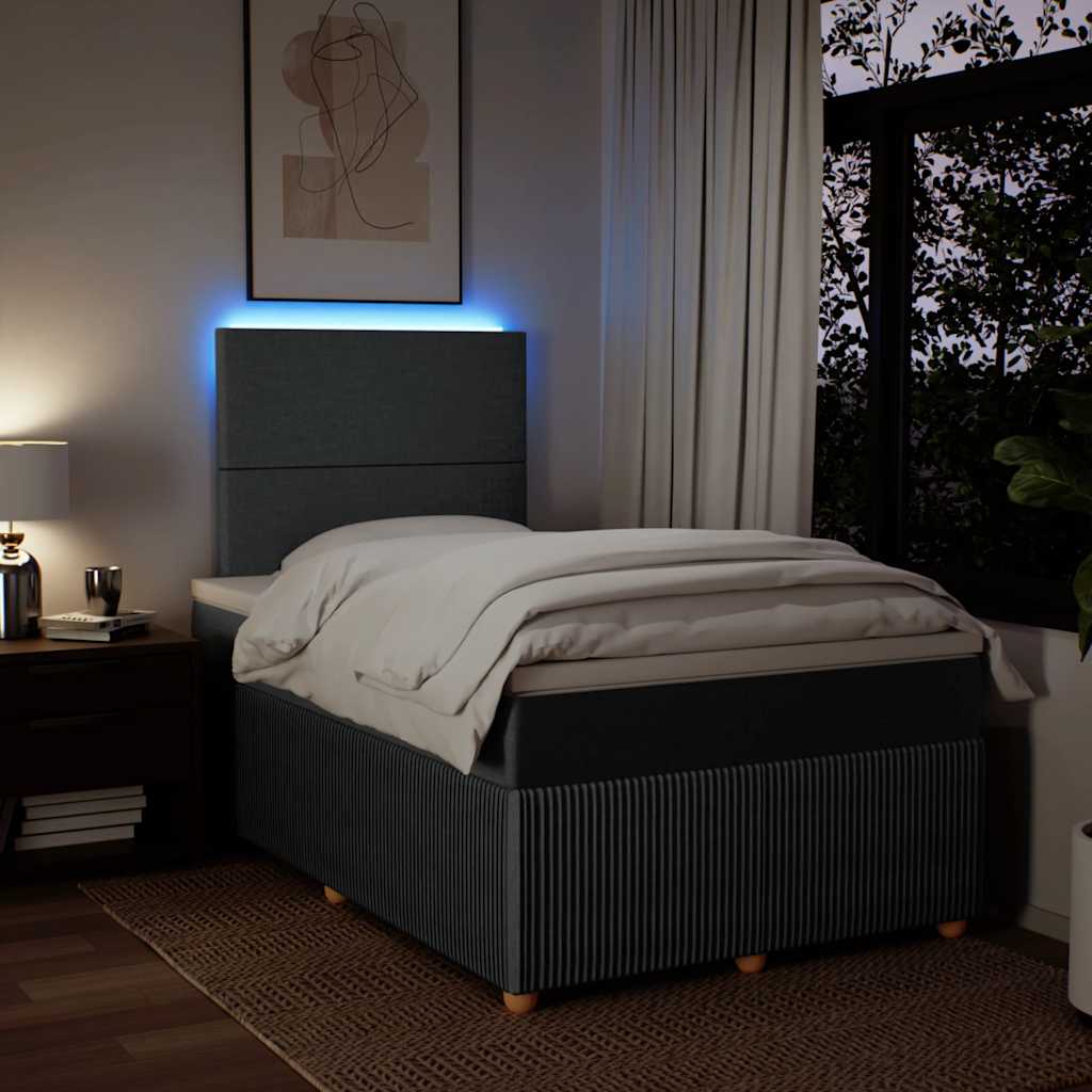 Sommier à lattes de lit avec matelas Gris foncé 120x200cm Tissu - XIOS
