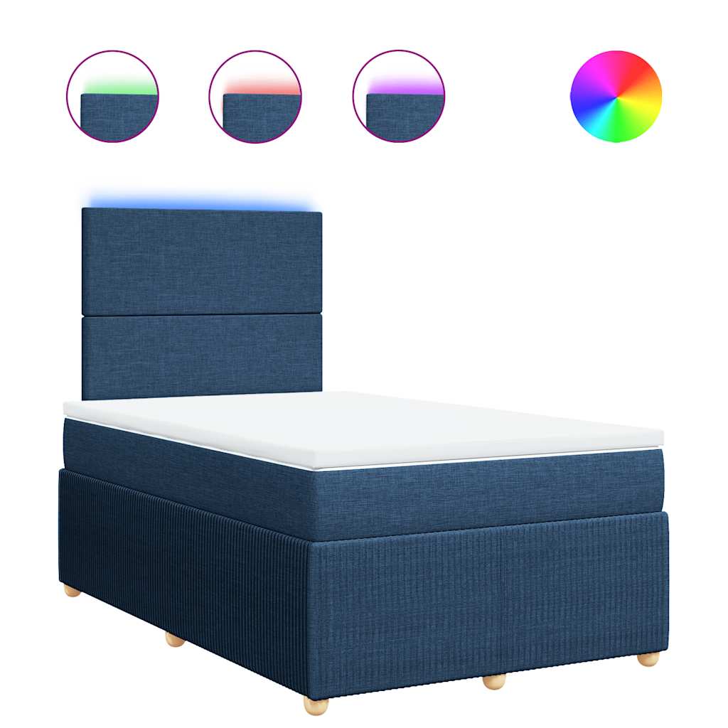 Sommier à lattes de lit avec matelas Bleu 120x200 cm Tissu - XIOS
