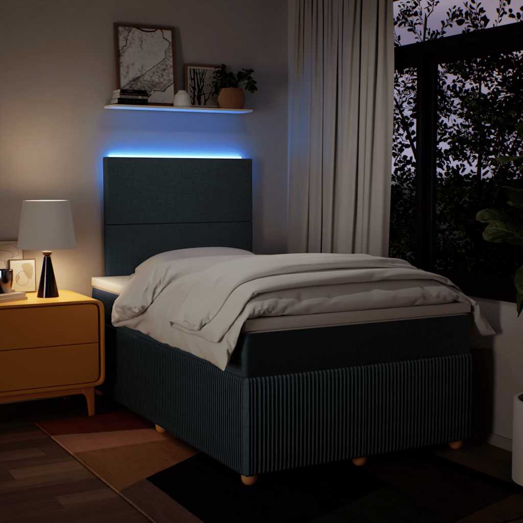 Sommier à lattes de lit avec matelas Bleu 120x200 cm Tissu - XIOS