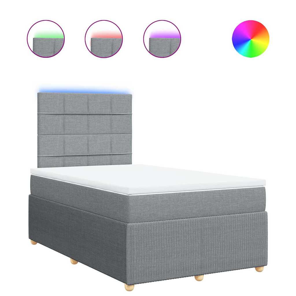 Sommier à lattes de lit avec matelas Gris clair 120x200cm Tissu - XIOS