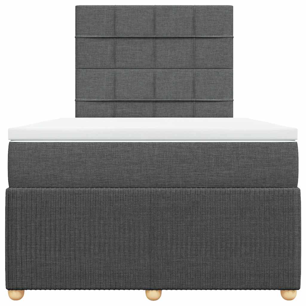 Sommier à lattes de lit avec matelas Gris foncé 120x200cm Tissu - XIOS