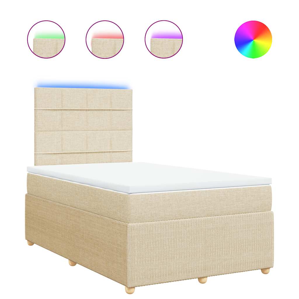 Sommier à lattes de lit avec matelas Crème 120x200 cm Tissu - XIOS
