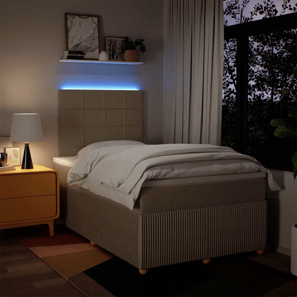 Sommier à lattes de lit avec matelas Crème 120x200 cm Tissu - XIOS