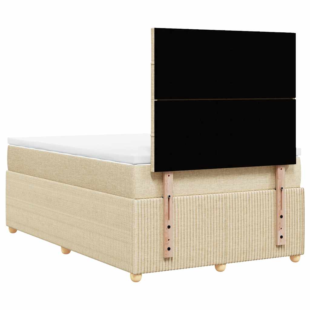 Sommier à lattes de lit avec matelas Crème 120x200 cm Tissu - XIOS