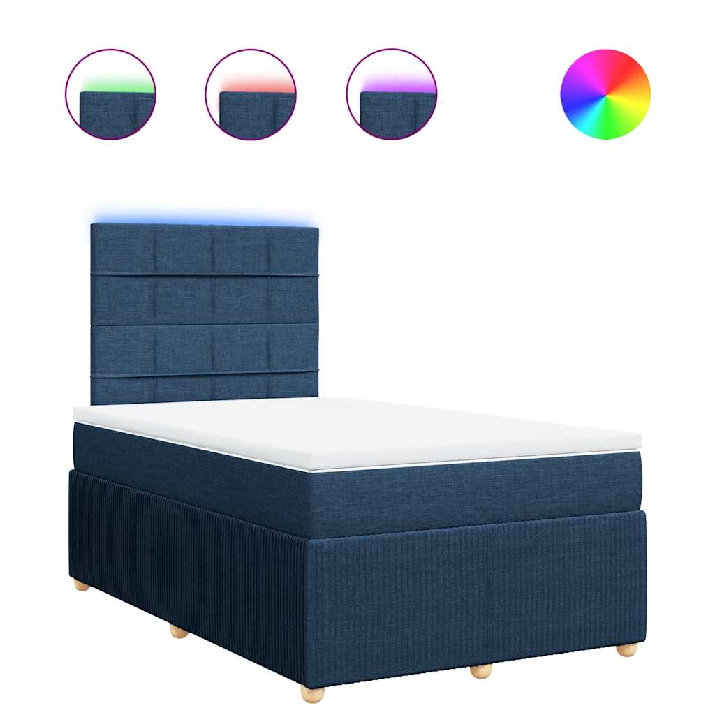 Sommier à lattes de lit avec matelas Bleu 120x200 cm Tissu - XIOS