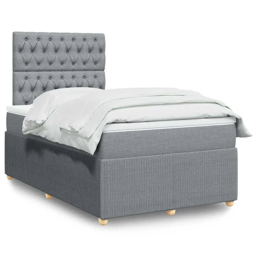 Sommier à lattes de lit avec matelas Gris clair 120x200cm Tissu - XIOS