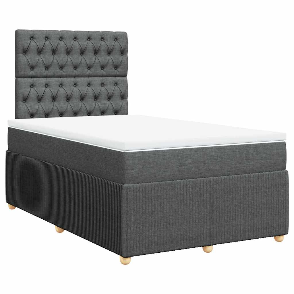 Sommier à lattes de lit avec matelas Gris foncé 120x200cm Tissu - XIOS