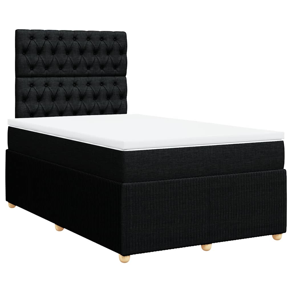 Sommier à lattes de lit avec matelas Noir 120x200 cm Tissu - XIOS
