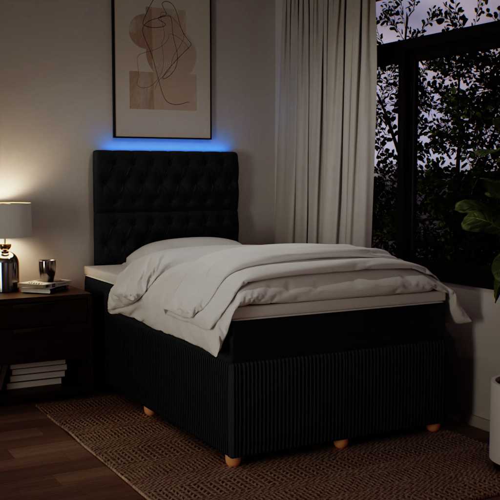 Sommier à lattes de lit avec matelas Noir 120x200 cm Tissu - XIOS