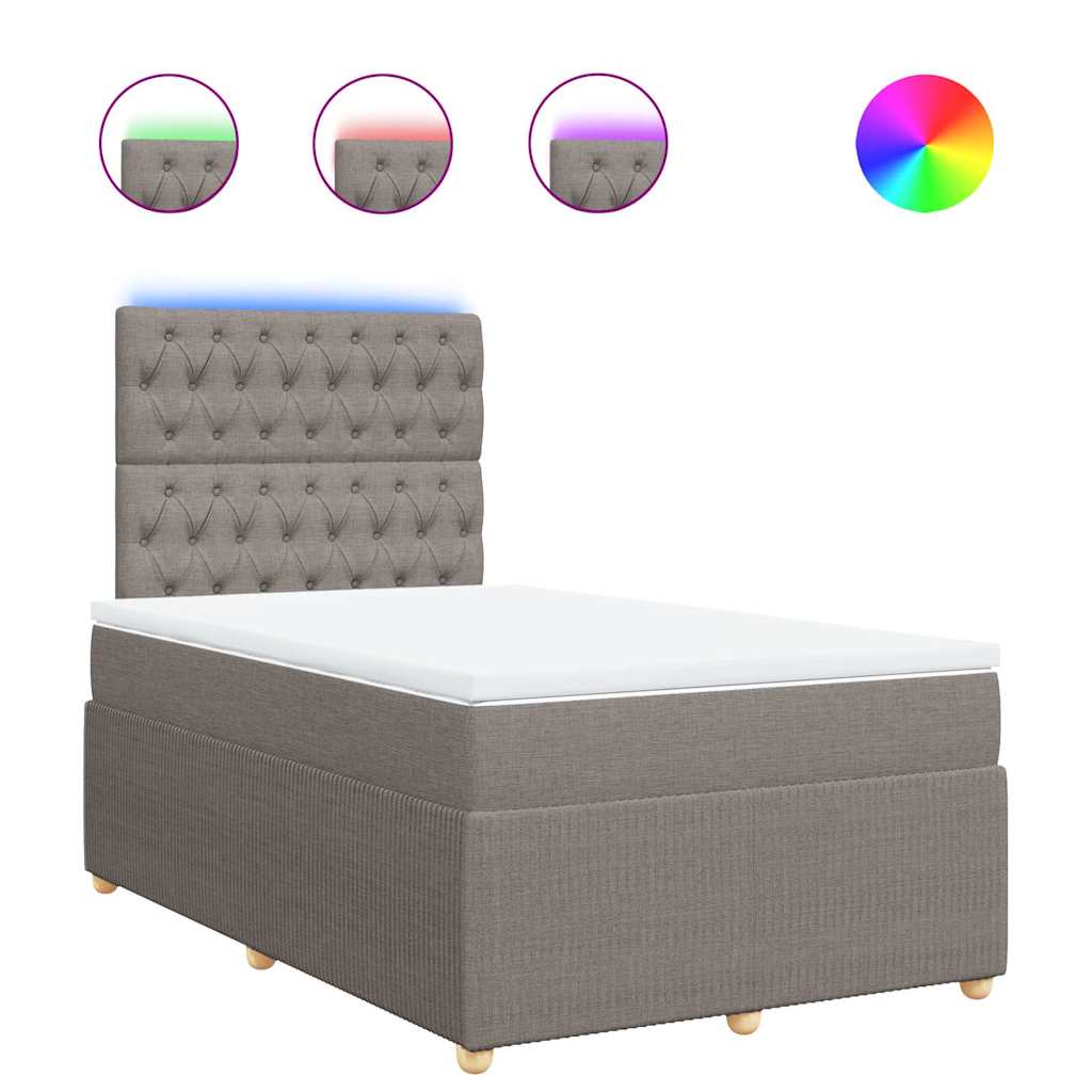 Sommier à lattes de lit avec matelas Taupe 120x200 cm Tissu - XIOS