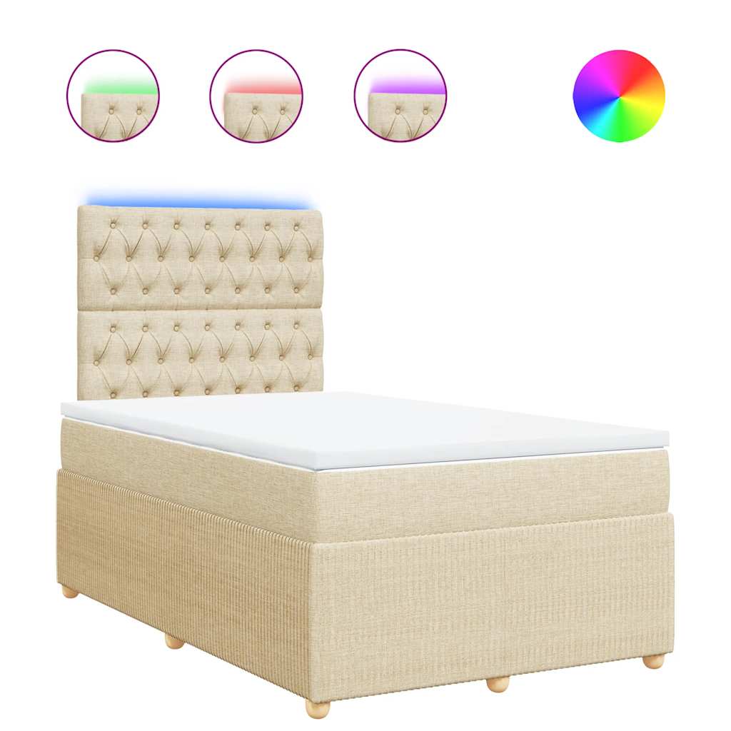 Sommier à lattes de lit avec matelas Crème 120x200 cm Tissu - XIOS