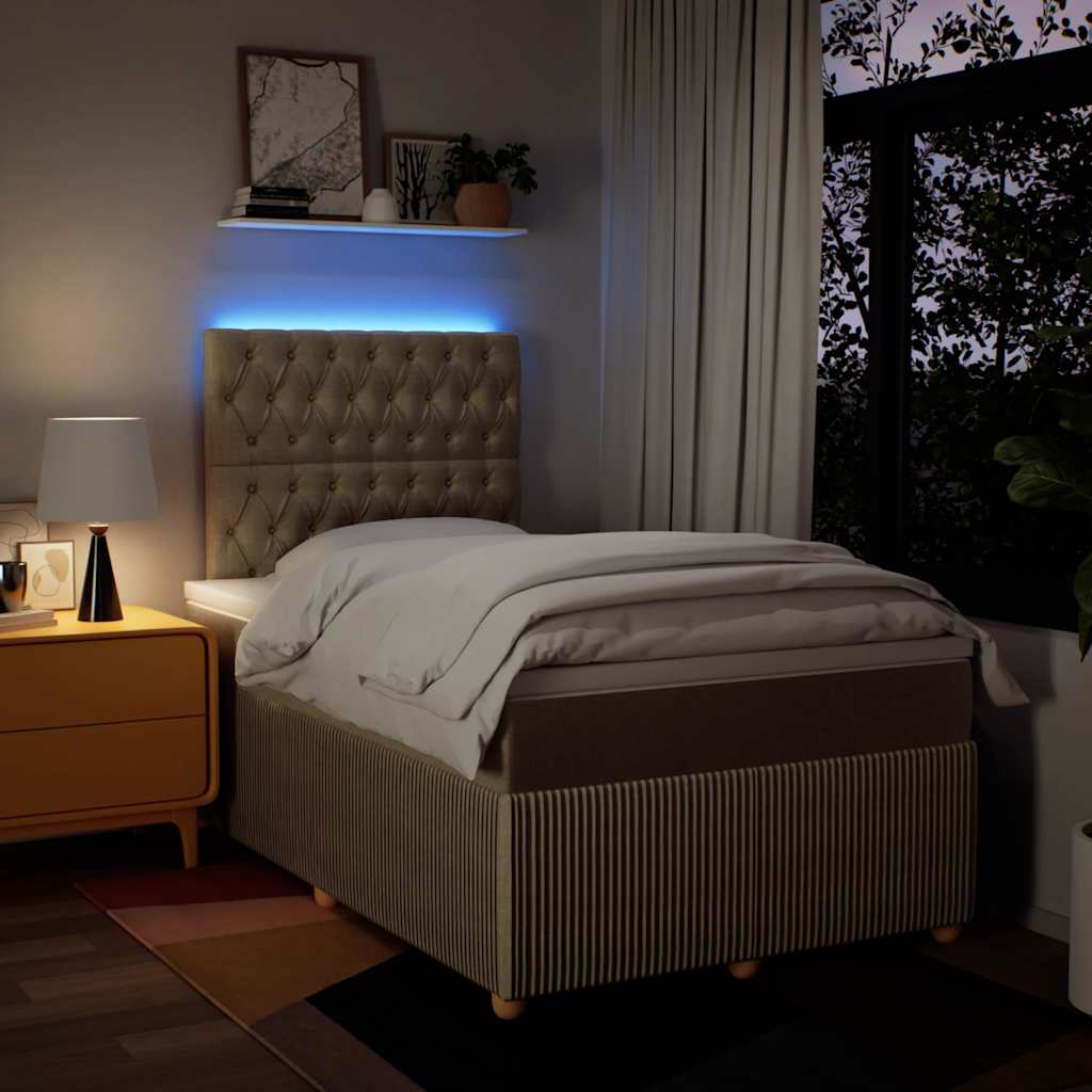 Sommier à lattes de lit avec matelas Crème 120x200 cm Tissu - XIOS