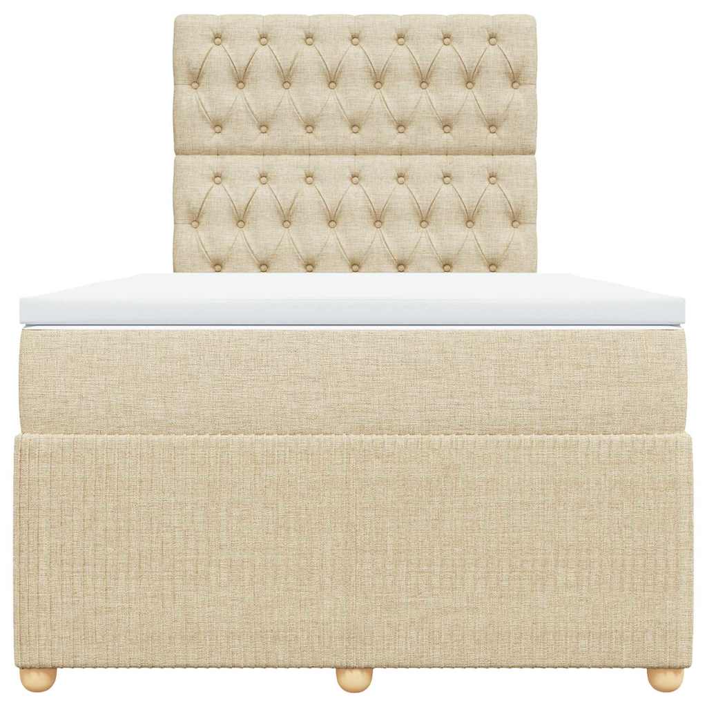 Sommier à lattes de lit avec matelas Crème 120x200 cm Tissu - XIOS