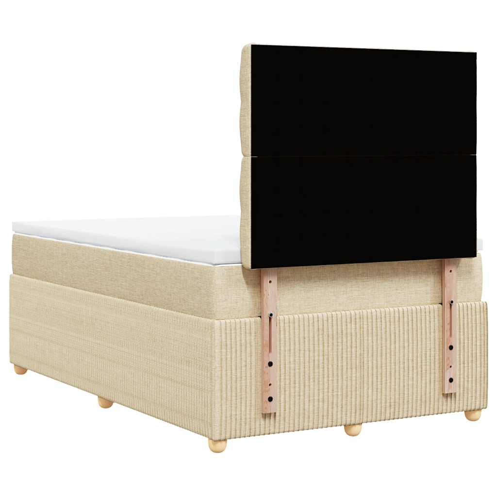 Sommier à lattes de lit avec matelas Crème 120x200 cm Tissu - XIOS