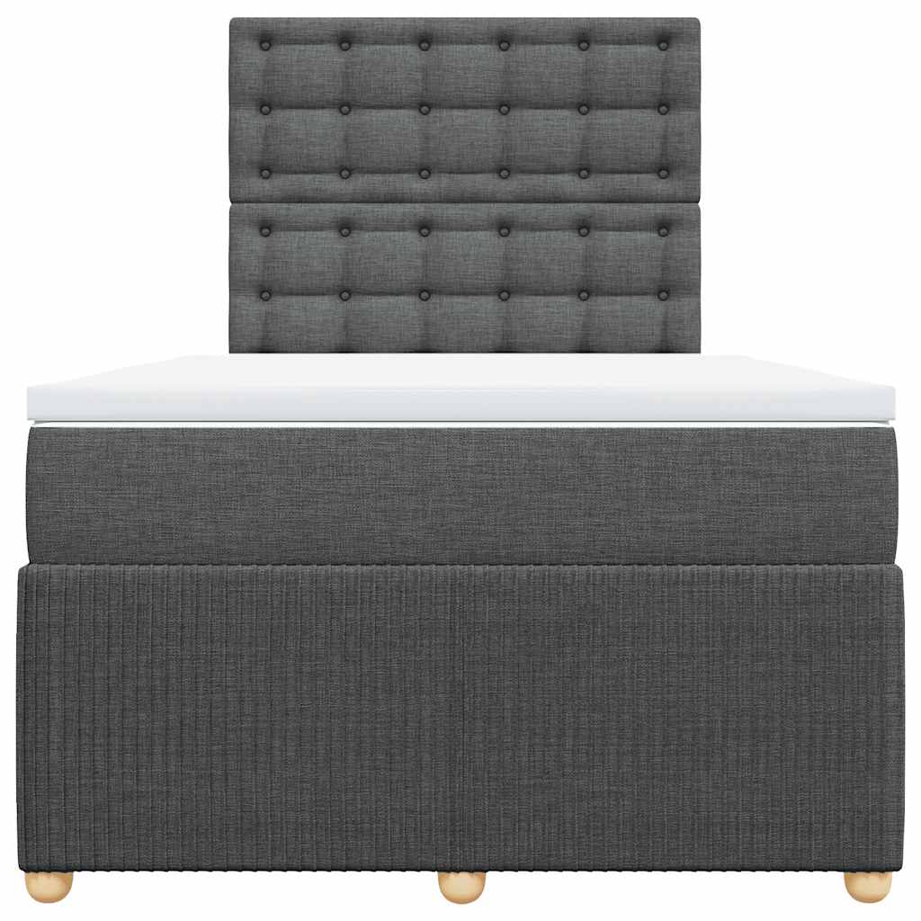 Sommier à lattes de lit avec matelas Gris foncé 120x200cm Tissu - XIOS